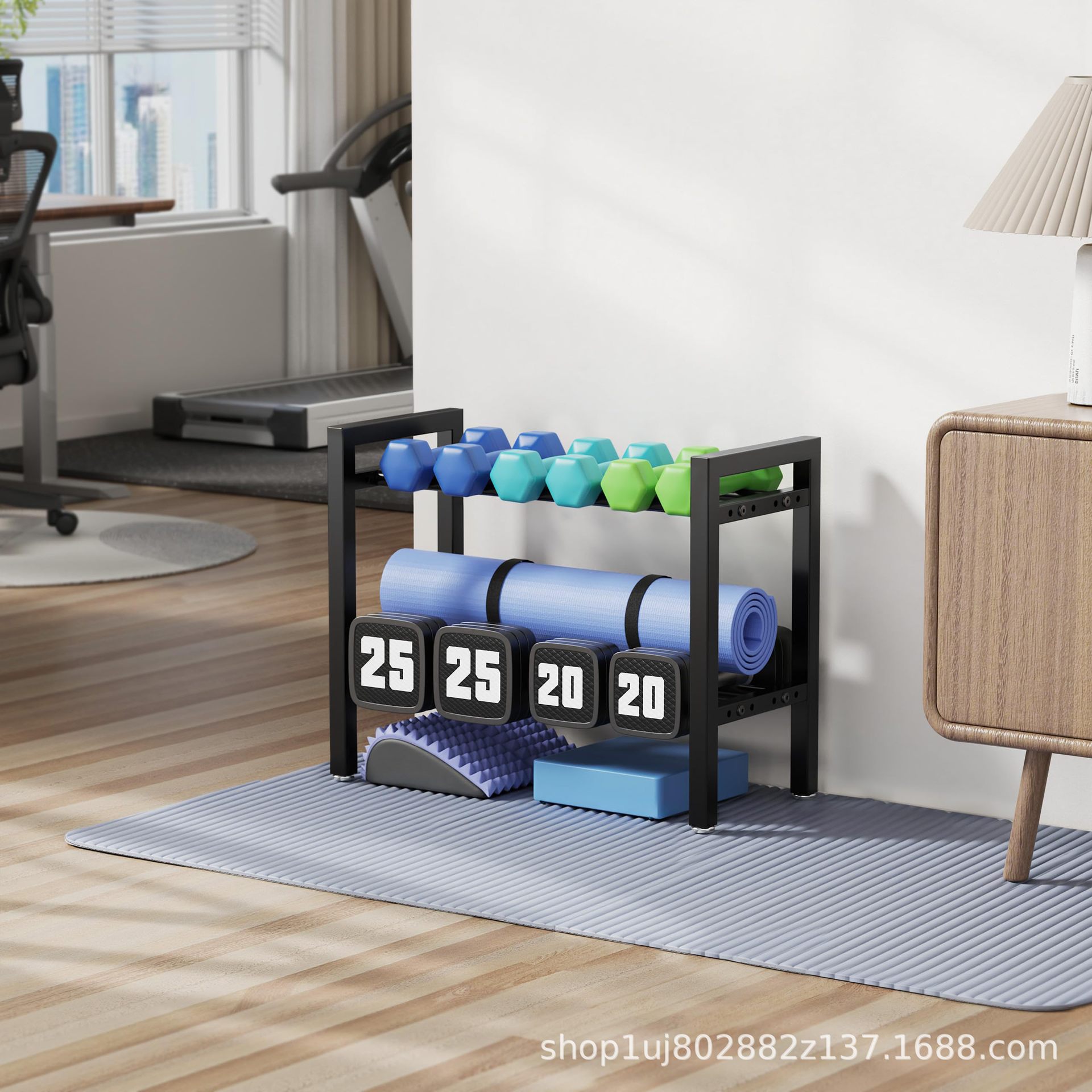 Sports Equipment Storage Rack - Ayarlanabilir Metal Dambıl Rafı, Dambıllar ve