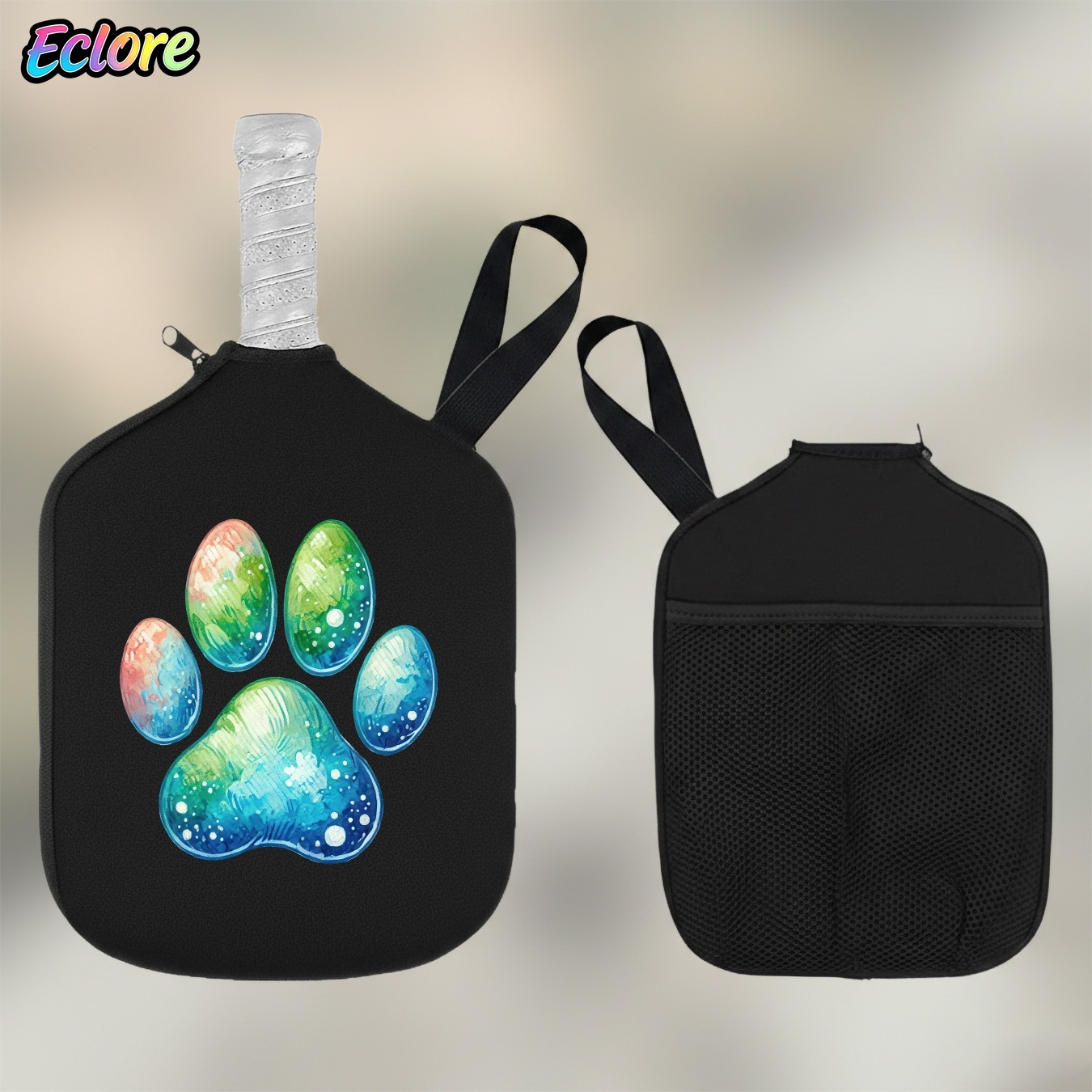 Sports Equipment Game - Suluboya Degrade Kedi Pençesi Baskı Pickleball