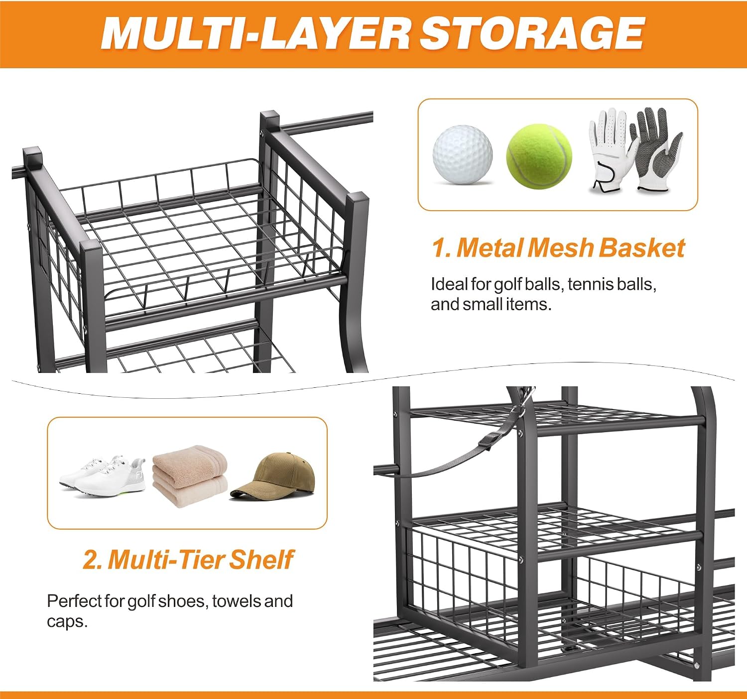 Golf Çantası Saklama Rafı Düze - Sports Equipment Storage Rack incelemesi ve fiyatı